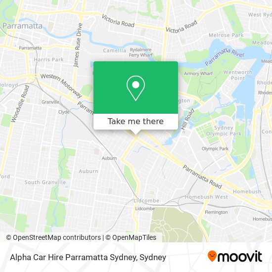 Alpha Car Hire Parramatta Sydney map