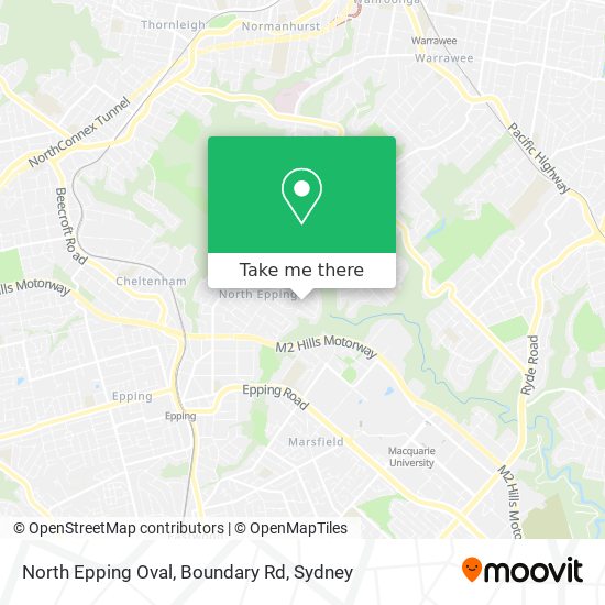 Mapa North Epping Oval, Boundary Rd