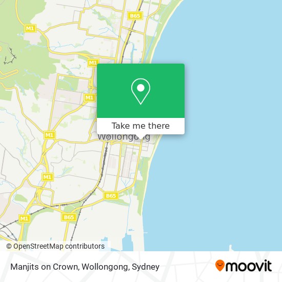 Manjits on Crown, Wollongong map