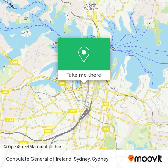 Consulate General of Ireland, Sydney map