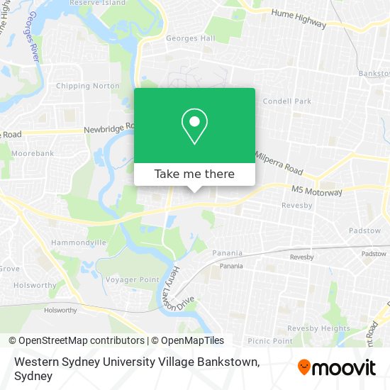 Western Sydney University Village Bankstown map