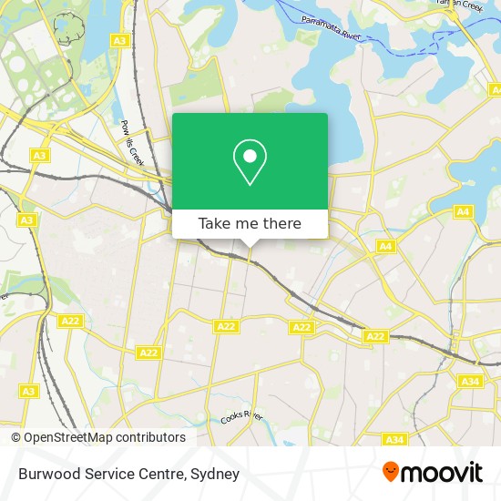 Burwood Service Centre map