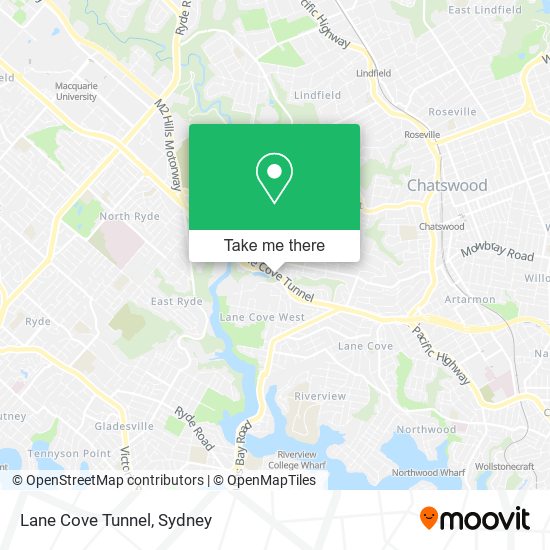 Mapa Lane Cove Tunnel