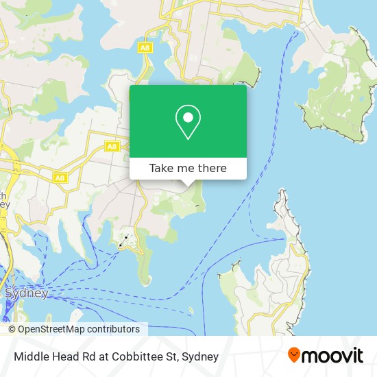 Middle Head Rd at Cobbittee St map