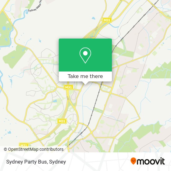 Sydney Party Bus map