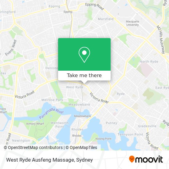 Mapa West Ryde Ausfeng Massage