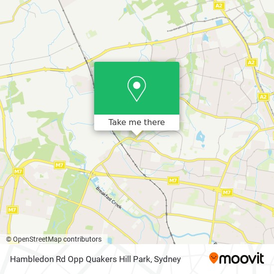 Hambledon Rd Opp Quakers Hill Park map