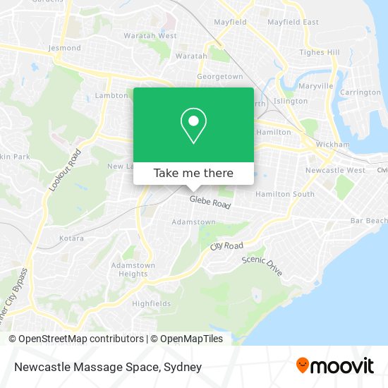 Newcastle Massage Space map