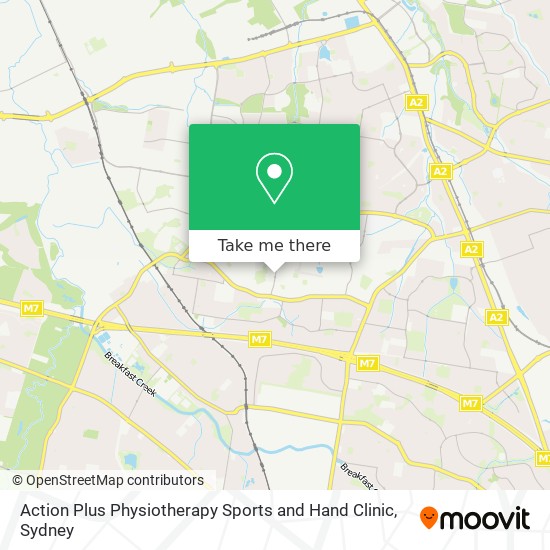 Mapa Action Plus Physiotherapy Sports and Hand Clinic