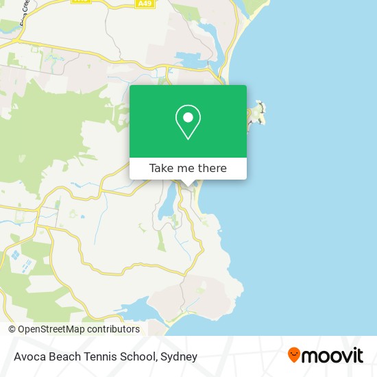 Mapa Avoca Beach Tennis School