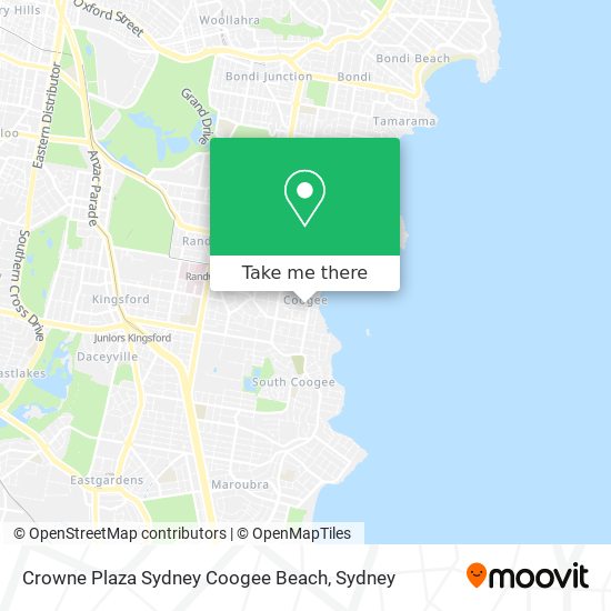 Mapa Crowne Plaza Sydney Coogee Beach