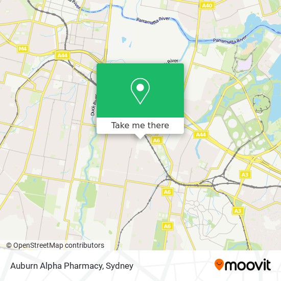 Mapa Auburn Alpha Pharmacy