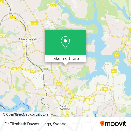 Mapa Dr Elizabeth Dawes-Higgs