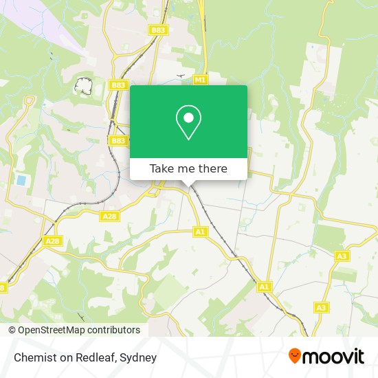 Chemist on Redleaf map