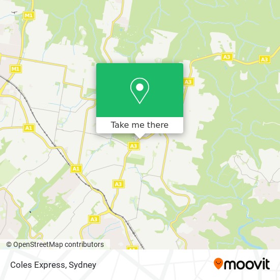 Coles Express map