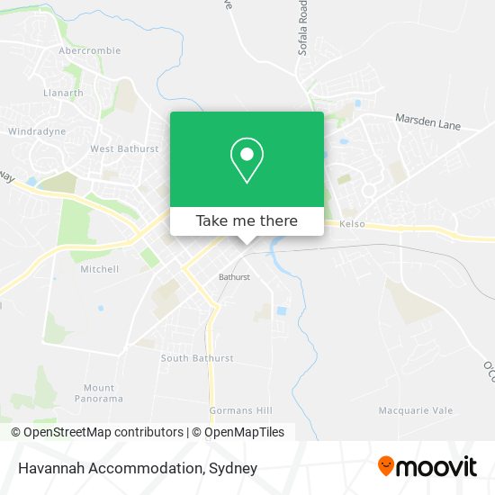 Havannah Accommodation map