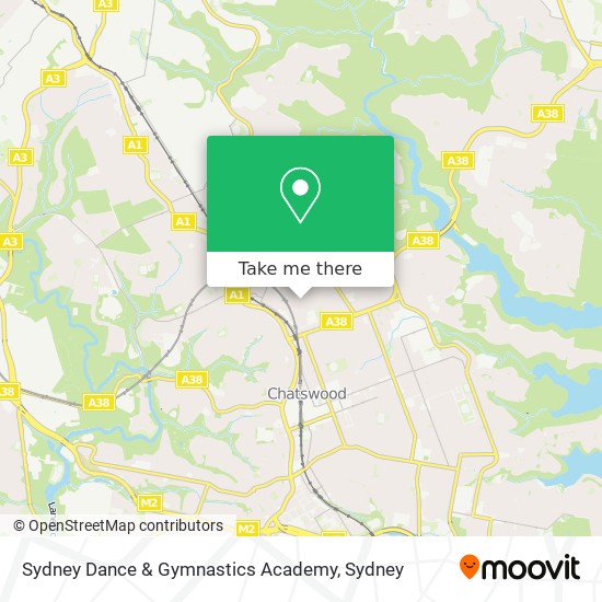 Mapa Sydney Dance & Gymnastics Academy