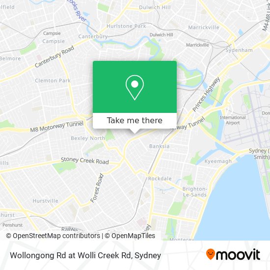 Wollongong Rd at Wolli Creek Rd map