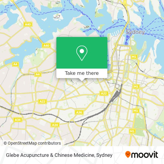 Mapa Glebe Acupuncture & Chinese Medicine