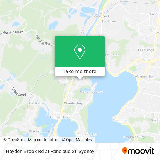 Hayden Brook Rd at Ranclaud St map