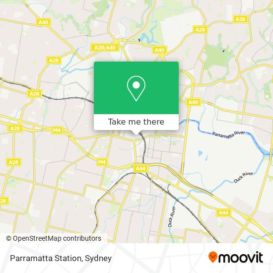 Mapa Parramatta Station