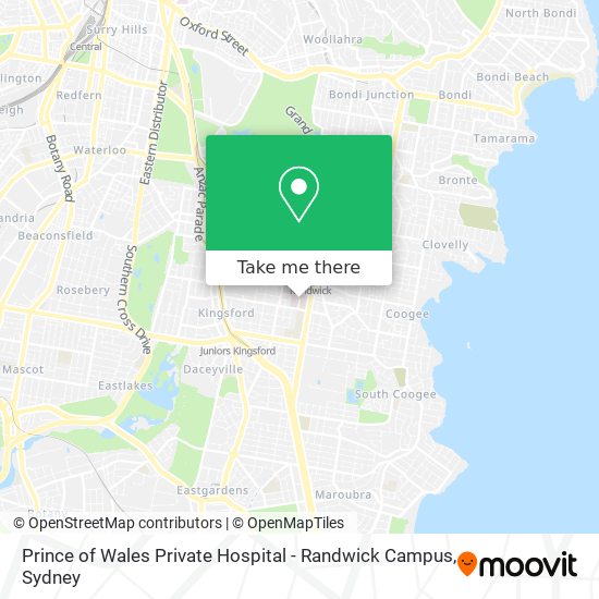 Prince of Wales Private Hospital - Randwick Campus map