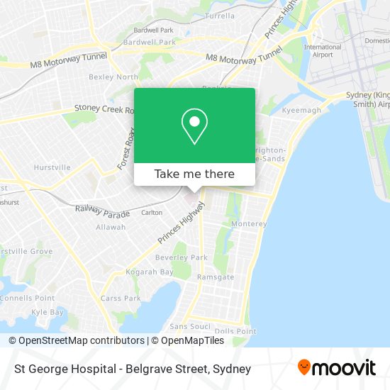 St George Hospital - Belgrave Street map