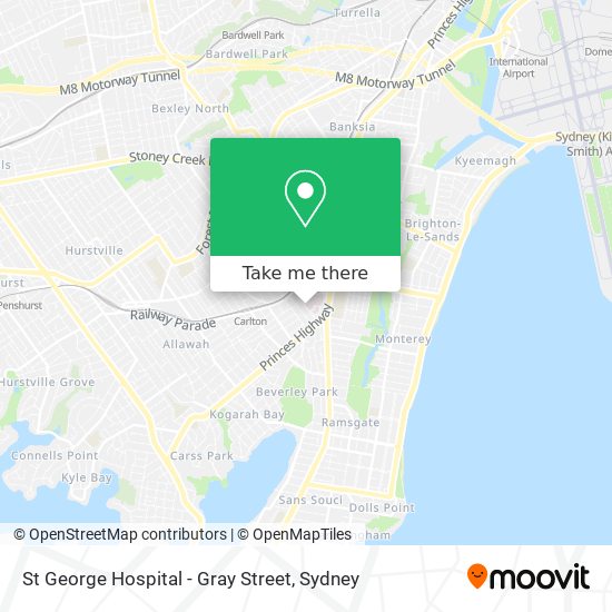 St George Hospital - Gray Street map