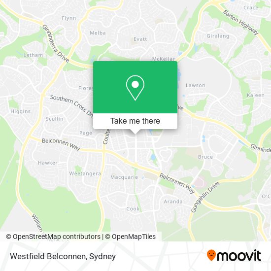 Westfield Belconnen map