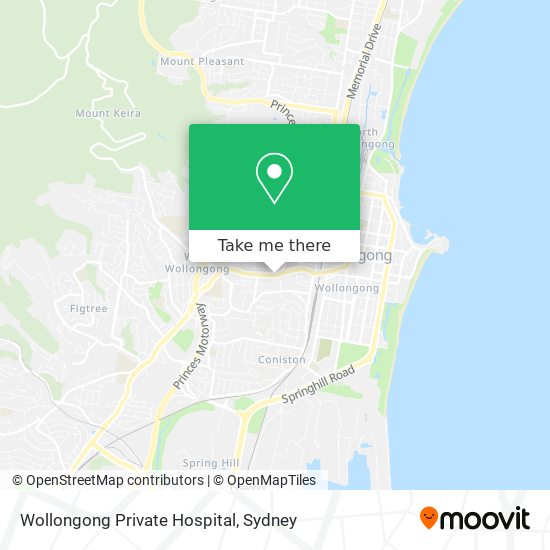 Wollongong Private Hospital map