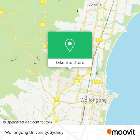 Mapa Wollongong University