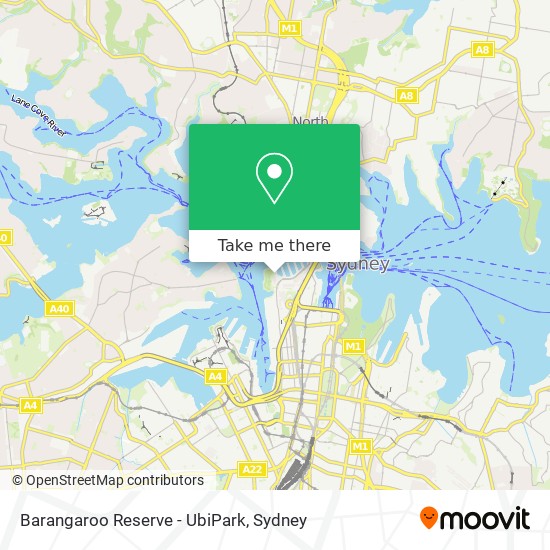 Barangaroo Reserve - UbiPark map