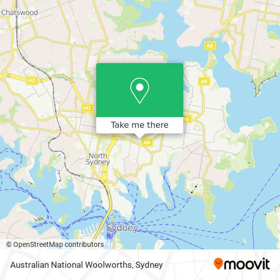 Mapa Australian National Woolworths