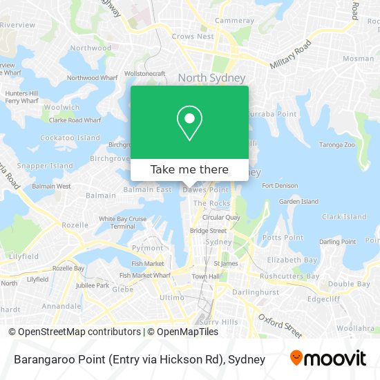 Mapa Barangaroo Point (Entry via Hickson Rd)