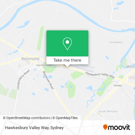 Hawkesbury Valley Way map