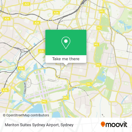 Mapa Meriton Suites Sydney Airport