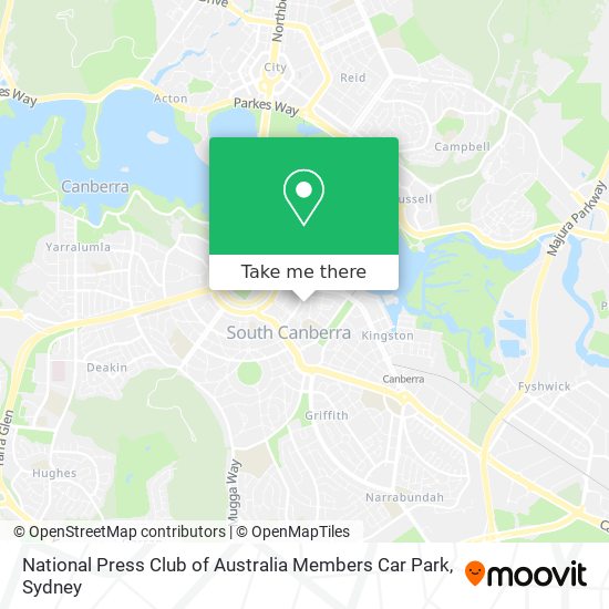 Mapa National Press Club of Australia Members Car Park