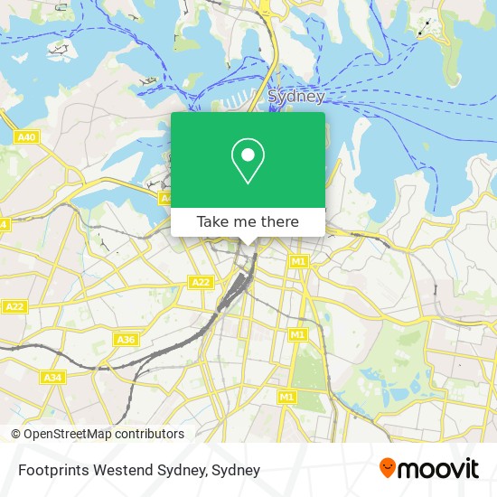 Mapa Footprints Westend Sydney