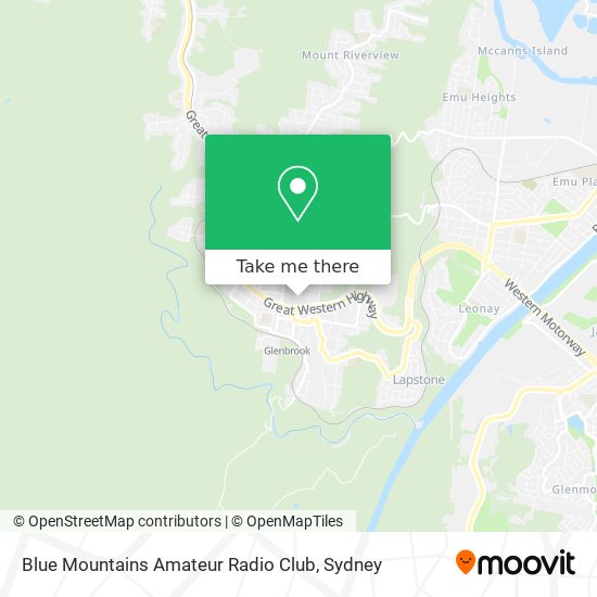 Mapa Blue Mountains Amateur Radio Club