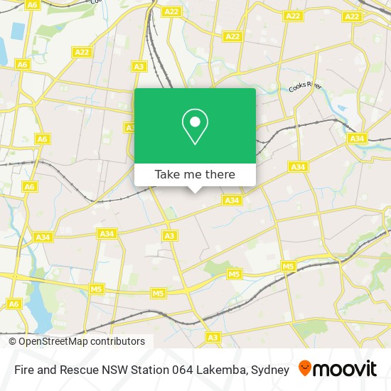 Mapa Fire and Rescue NSW Station 064 Lakemba