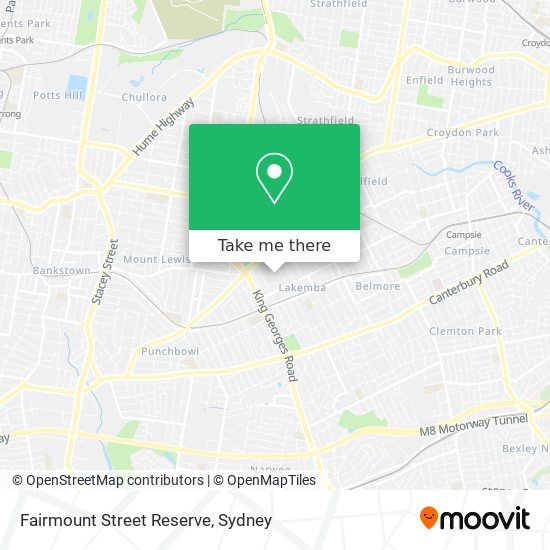 Fairmount Street Reserve map