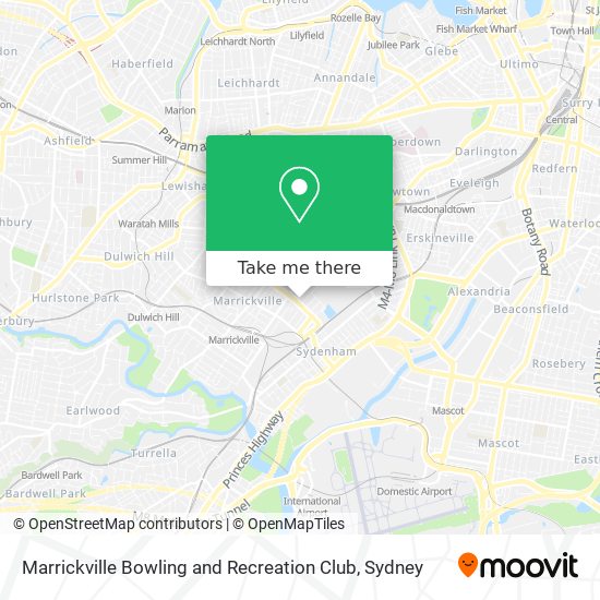 Mapa Marrickville Bowling and Recreation Club