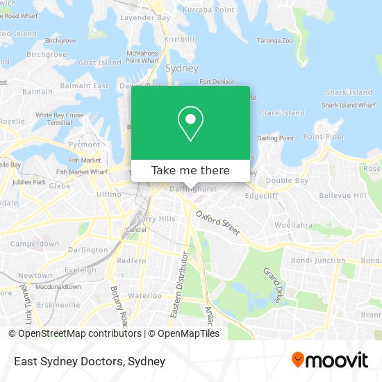 Mapa East Sydney Doctors