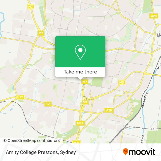 Mapa Amity College Prestons