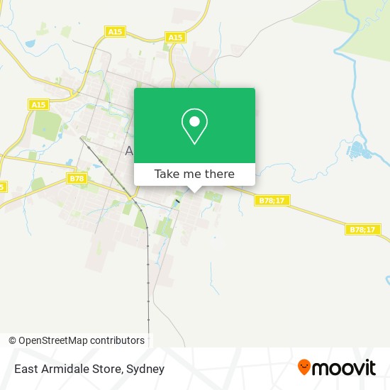 Mapa East Armidale Store