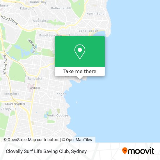 Clovelly Surf Life Saving Club map