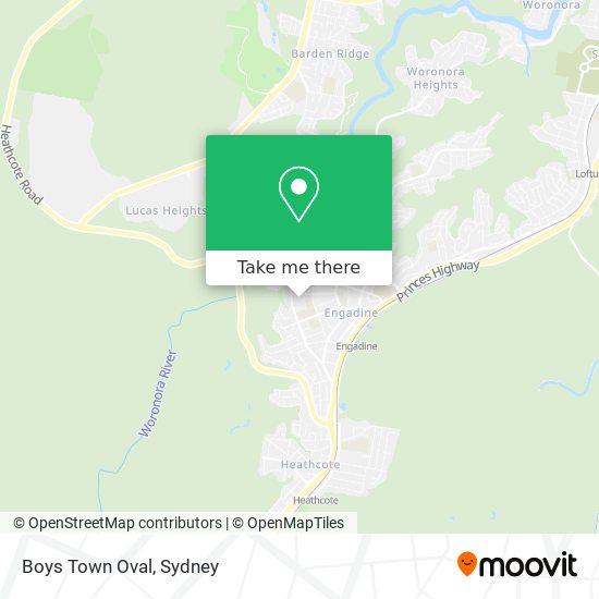 Mapa Boys Town Oval