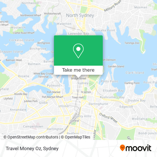 Travel Money Oz map