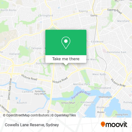 Cowells Lane Reserve map