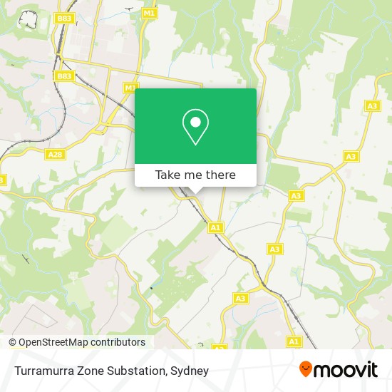 Mapa Turramurra Zone Substation